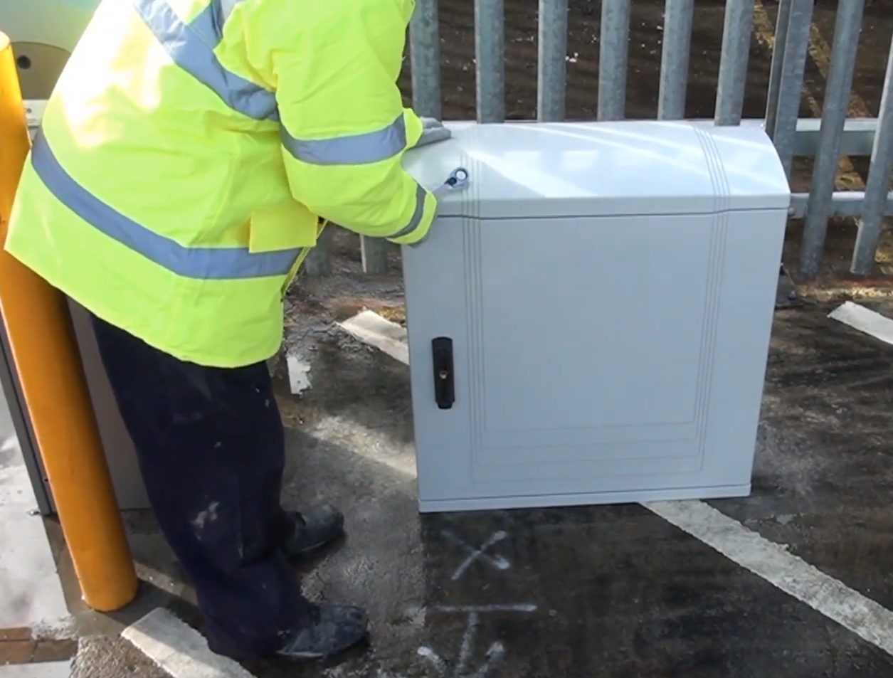 concrete mounted kiosk